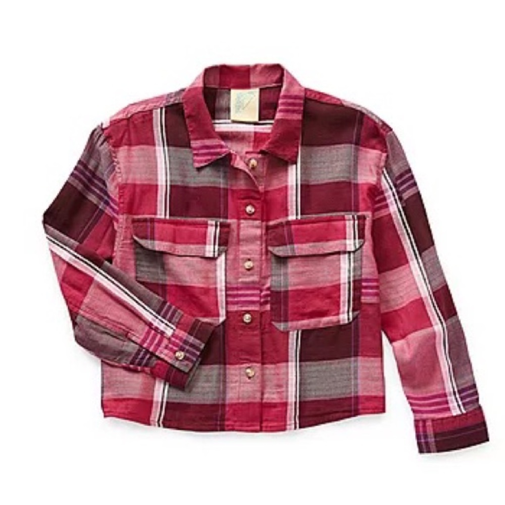 Thereabouts Little & Big Girls Long Sleeve Adaptive Button-Down Shirt
 2XL